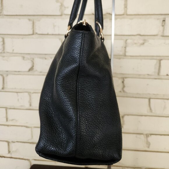 Coach Mini Emma Black Leather Shoulder Bag Handbag Purse - Picture 8 of 17